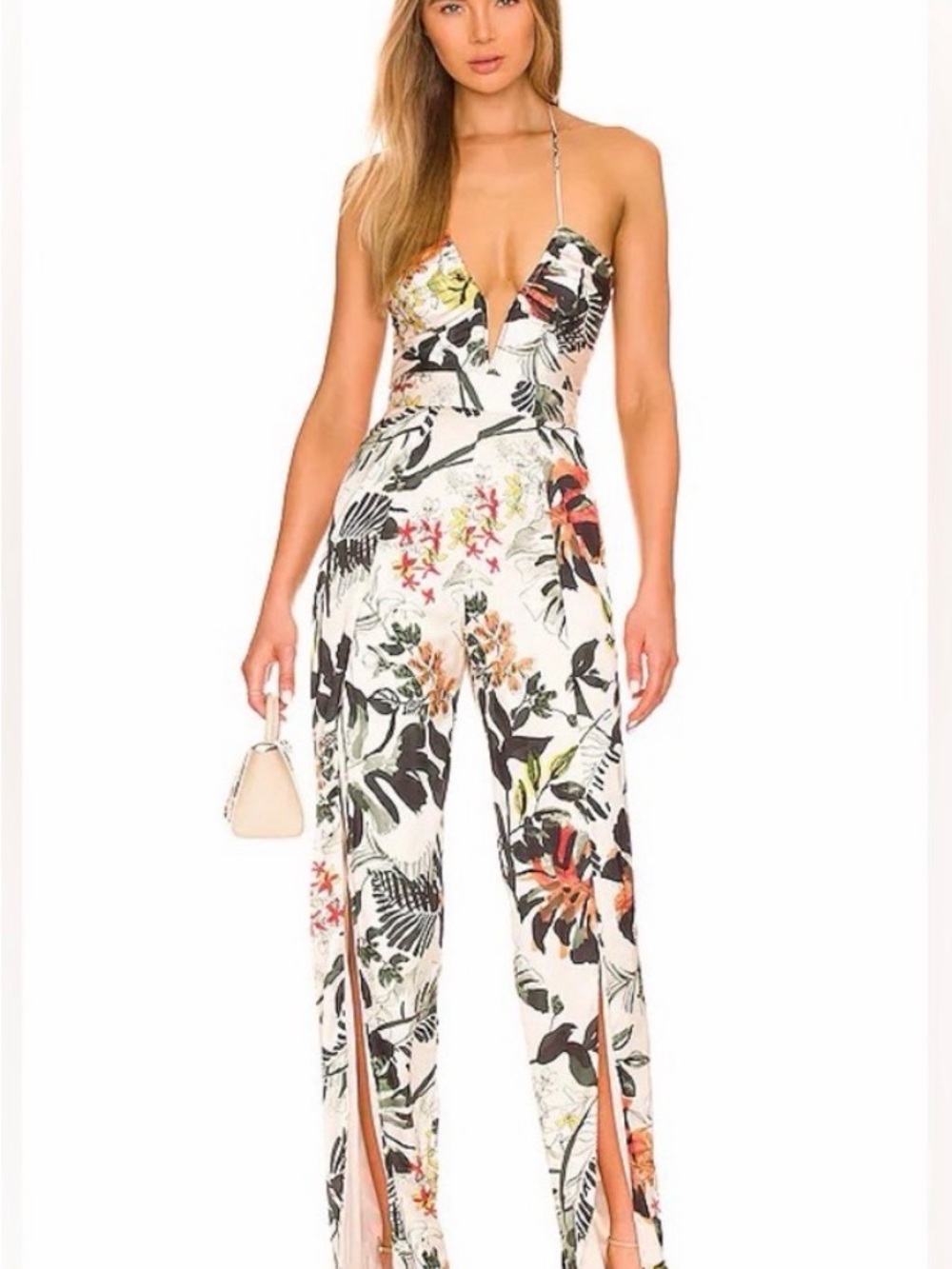 Sold Out Anthropologie Katie May Never Cross Tropical Jumpsuit Halter Size Small